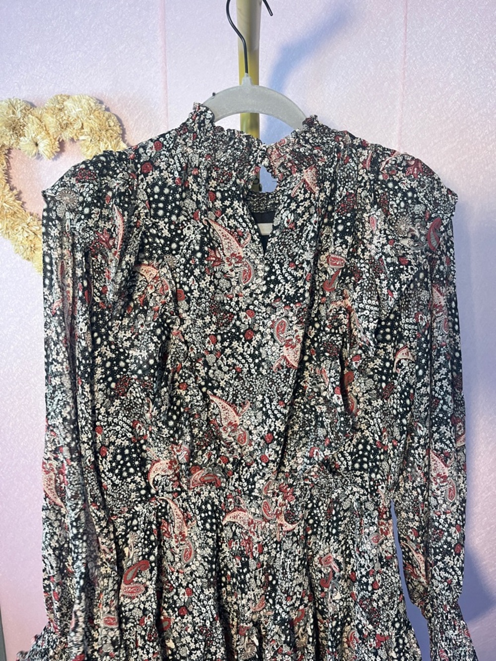 FATE Black Paisley Floral Ruffle Mini Dress - Picture 5 of 8